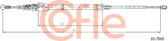 Трос ручника (тросик ручного тормоза) Cofle. Артикул 92.10.7505