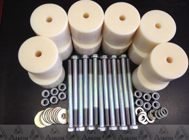 Боди лифт комплект Алком 50 мм (d=60 мм) с крепежом (12 болтов М12x200) для УАЗ Хантер 2003-2025 Белый. Артикул 770