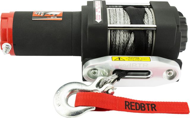 Лебёдка электрическая 12V redBTR серия QUATTRO CRAZY 3000 lbs 1360 кг (Синтетический трос). Артикул 913010