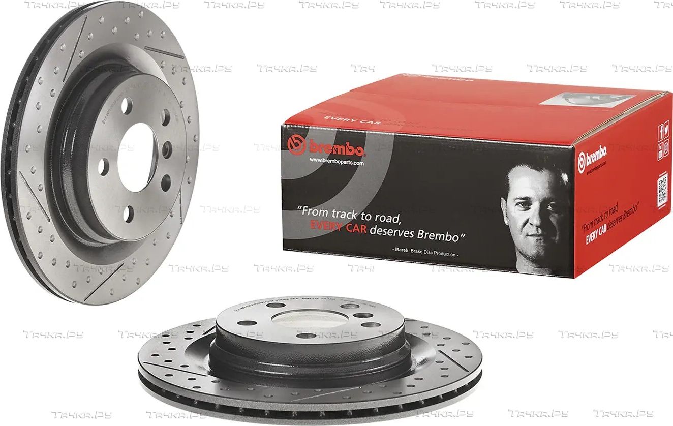 Тормозной диск Brembo PRIME LINE - UV Coated задний для MINI Countryman II (F60) 2017-2019. Артикул 09.C743.21