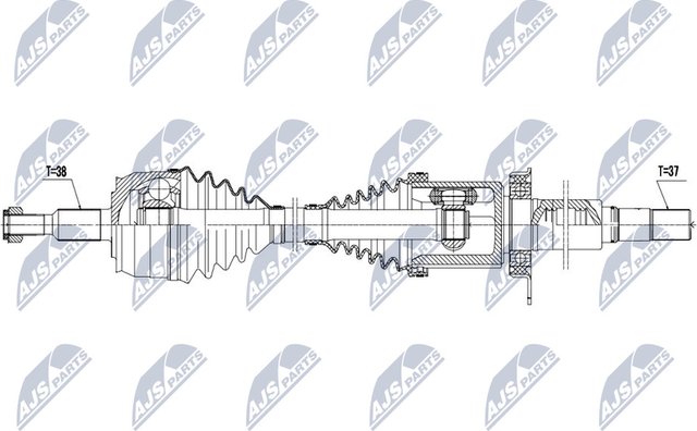 Полуось (привод в сборе, приводной вал) NTY для Volkswagen Multivan T5 2009-2015. Артикул NPW-VW-131