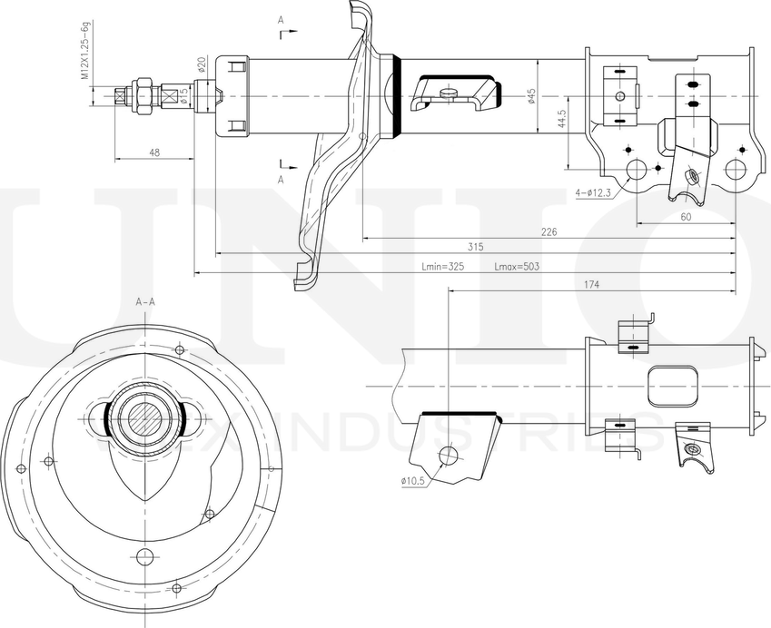 Амортизатор подвески (Unio). Артикул SAB-10182