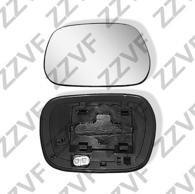 Зеркальное стекло бокового зеркала ZZVF левое для Toyota RAV4 II (XA20) 2000-2003. Артикул ZVTO1112L