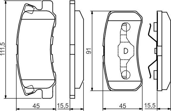 Тормозные колодки Bosch (Low-Metallic) задние для Chrysler Sebring III 2006-2010. Артикул 0 986 495 172