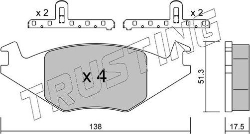 Тормозные колодки Trusting передние для SEAT Ibiza II 1993-1999. Артикул 049.0K
