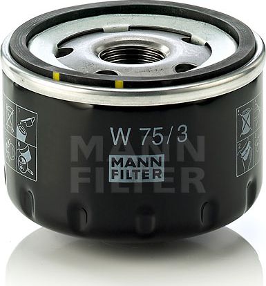 Масляный фильтр Mann-Filter для Lada Largus I 2012-2024. Артикул W 75/3