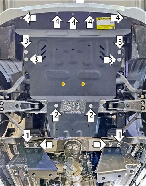Защита Мотодор для радиатора, картера двигателя Sollers SF1 2025-2026. Артикул 78703