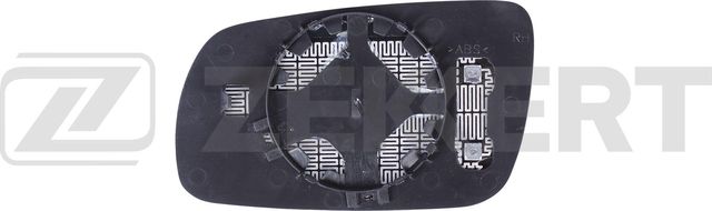 Зеркальное стекло бокового зеркала Zekkert правое для Skoda Octavia Tour 1996-2010. Артикул SP-1056