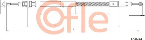 Трос ручника (тросик ручного тормоза) Cofle. Артикул 92.12.0744