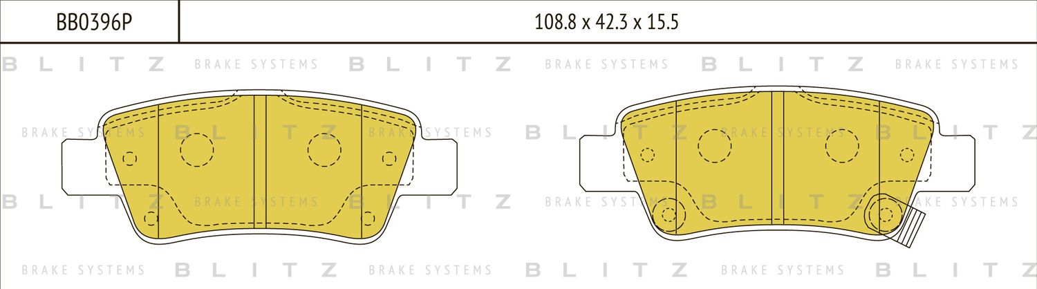 Колодки тормозные дисковые задние Honda CR-V III 2007 (Blitz). Артикул BB0396P
