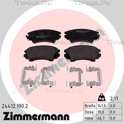 Тормозные колодки Zimmermann передние для Opel Insignia I 2008-2017. Артикул 24412.190.2