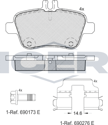 Тормозные колодки Icer. Артикул 182039