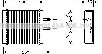 Радиатор отопителя (печки) AVA. Артикул KA6009
