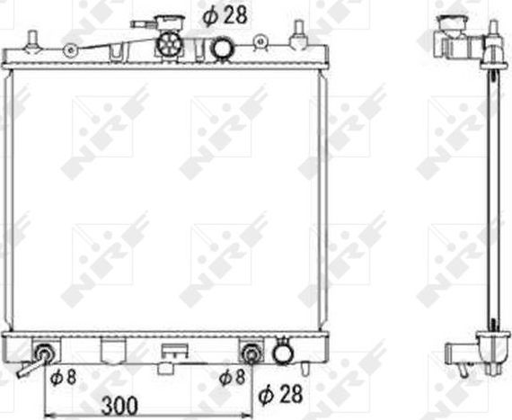Радиатор охлаждения двигателя NRF (алюминий). Артикул 53535