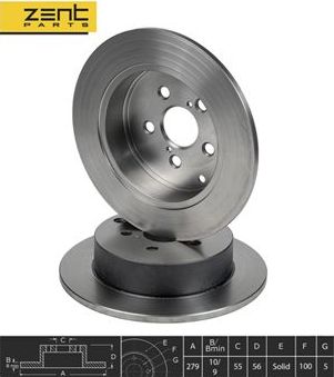 Тормозной диск Zentparts. Артикул Z06080