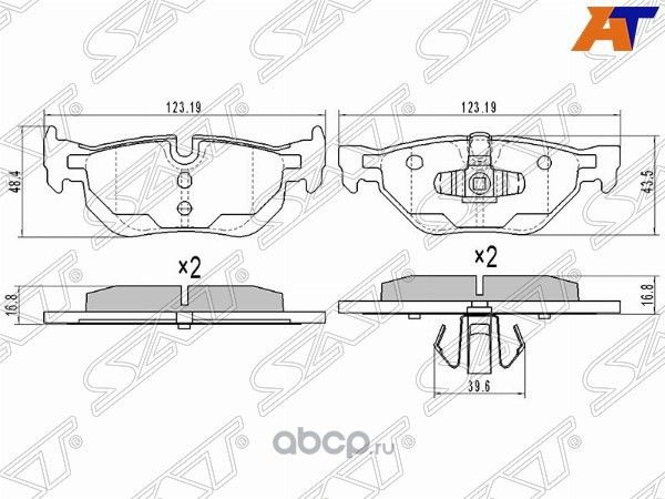 Колодки тормозные RR BMW 3 E90 (SAT). Артикул ST34216774692