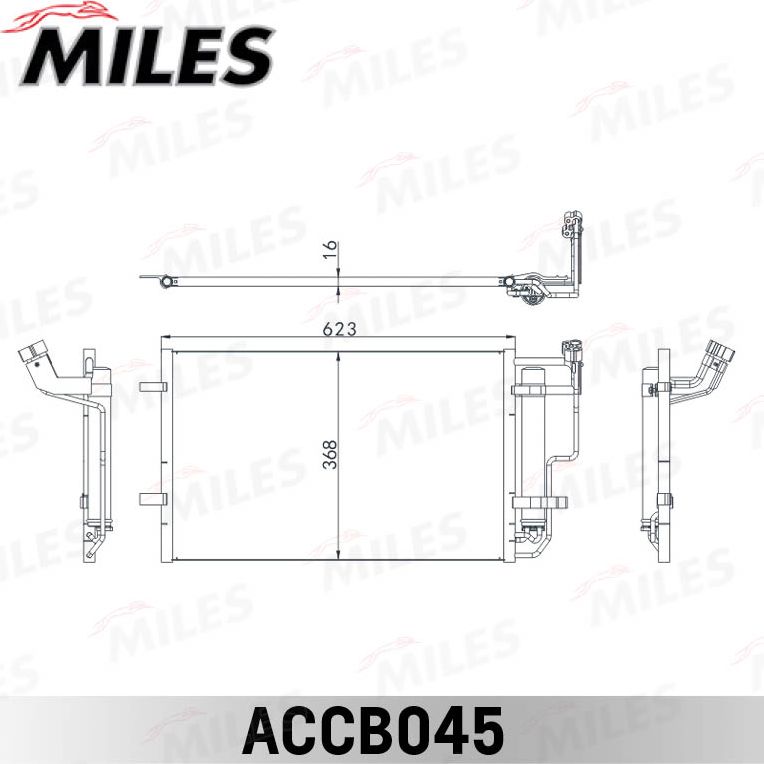 Радиатор кондиционера (конденсатор) Miles (алюминий). Артикул ACCB045