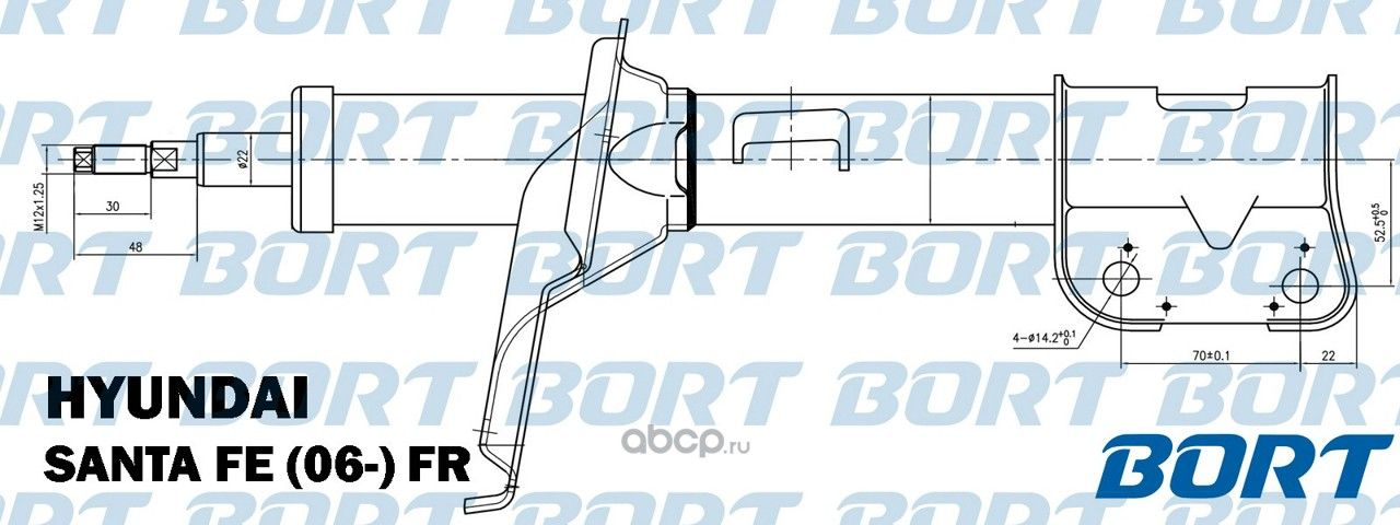 СТОЙКА АМОРТИЗАЦИОННАЯ ГАЗОМАСЛЯНАЯ ПЕРЕДНЯЯ ПРАВАЯ, ШТ (Bort). Артикул G22254025R