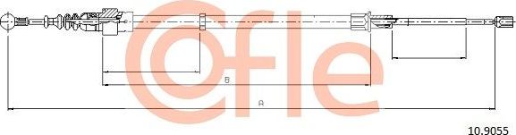 Трос ручника (тросик ручного тормоза) Cofle задний правый/левый для SEAT Ibiza III 2002-2009. Артикул 92.10.9055