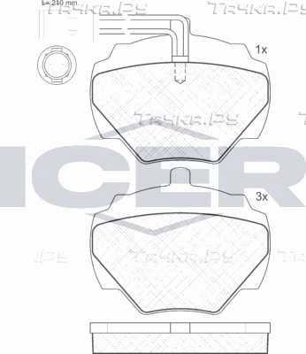 Тормозные колодки Icer задние для Land Rover Defender I 1993-2016. Артикул 140702