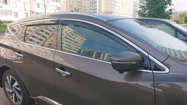 Дефлекторы Cobra Tuning для окон Nissan Murano Z51 (хром. молдинг) 2015-2015. Артикул N16816CR