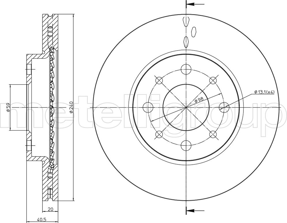Тормозной диск Metelli. Артикул 23-0754C