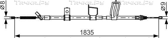 Трос ручника (тросик ручного тормоза) Bosch. Артикул 1 987 482 341