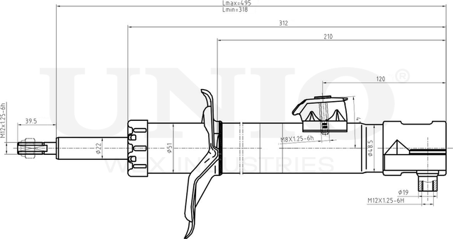 Амортизатор подвески (Unio). Артикул SAB-10144