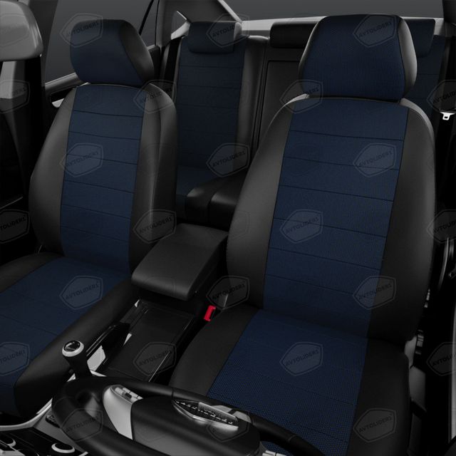 Универсальные чехлы Автолидер на сидения, цвет Чёрный/Синий. Артикул UKK31-0104