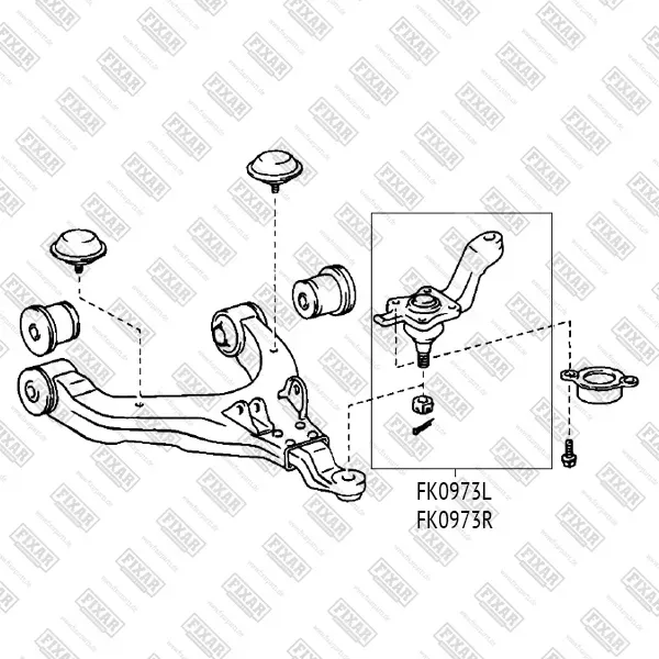 Опора шаровая TOYOTA LAND CRUISER PRADO/HILUX 95- нижн.лев. (Fixar). Артикул FK0973L