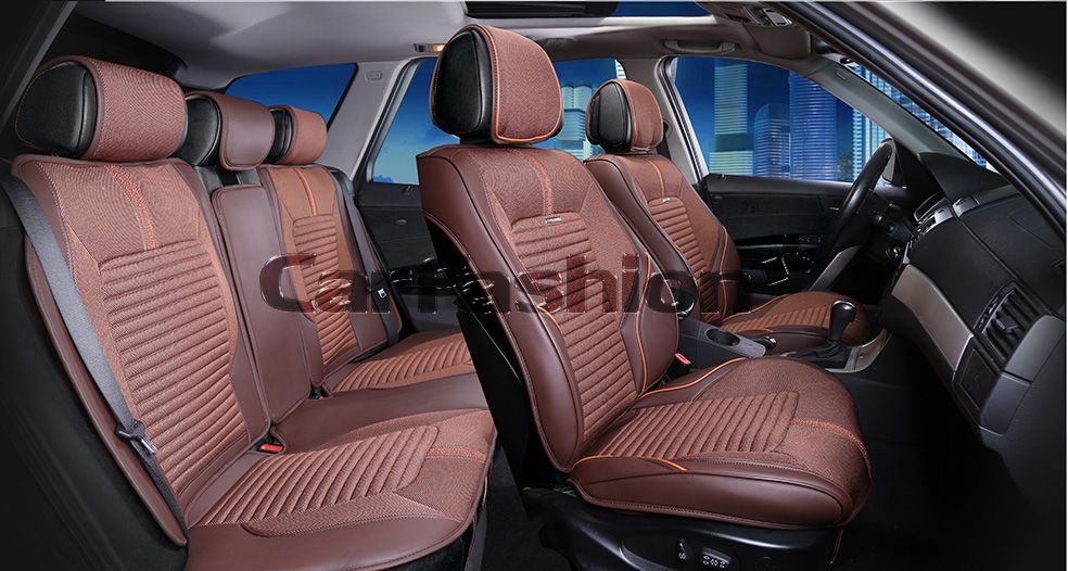 Накидки универсальные CarFashion Sector Plus для авто, цвет Светло-коричневый/Коричневый/Коричневый. Артикул 22276