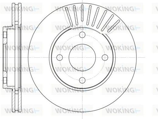 Тормозной диск Woking передний для Ford Fiesta IV 1995-2003. Артикул D6575.10