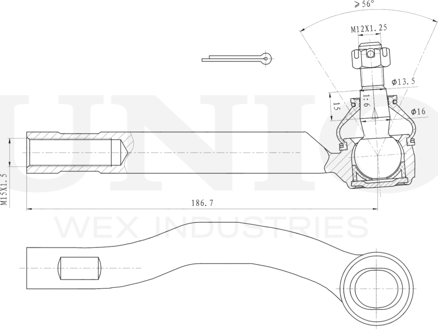 Наконечник рулевой тяги (Unio). Артикул SSP-10112