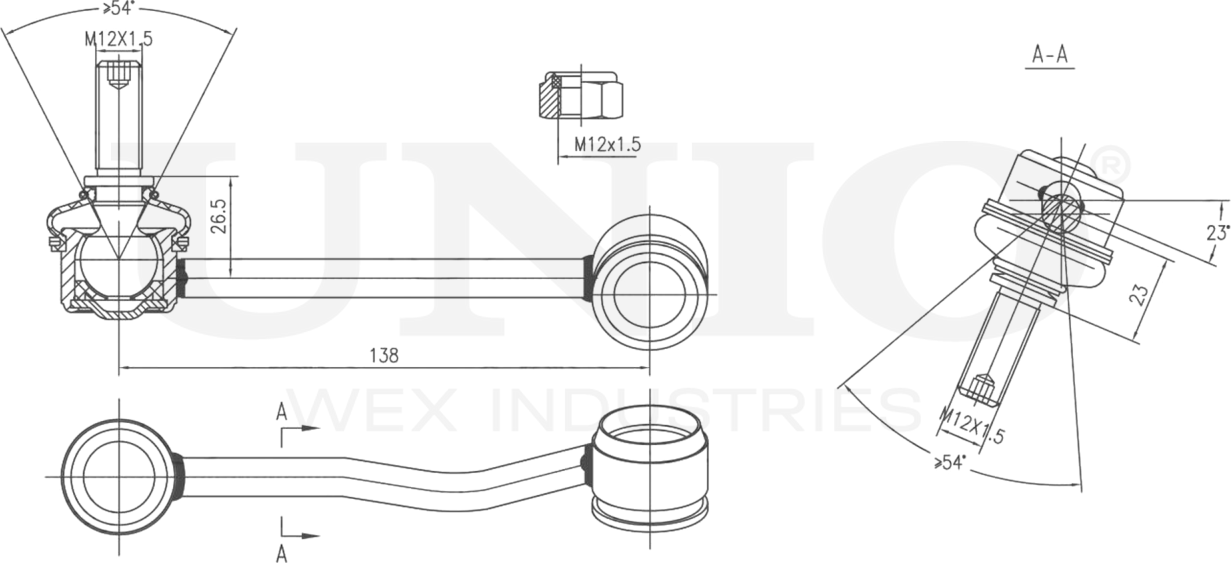 Тяга/стойка стабилизатора (Unio). Артикул SSP-50185