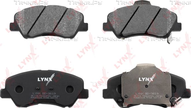 Тормозные колодки LYNXauto передние для Kia Rio III 2011-2017. Артикул BD-3619