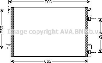 Радиатор кондиционера (конденсатор) AVA для Opel Signum I 2003-2004. Артикул OLA5334