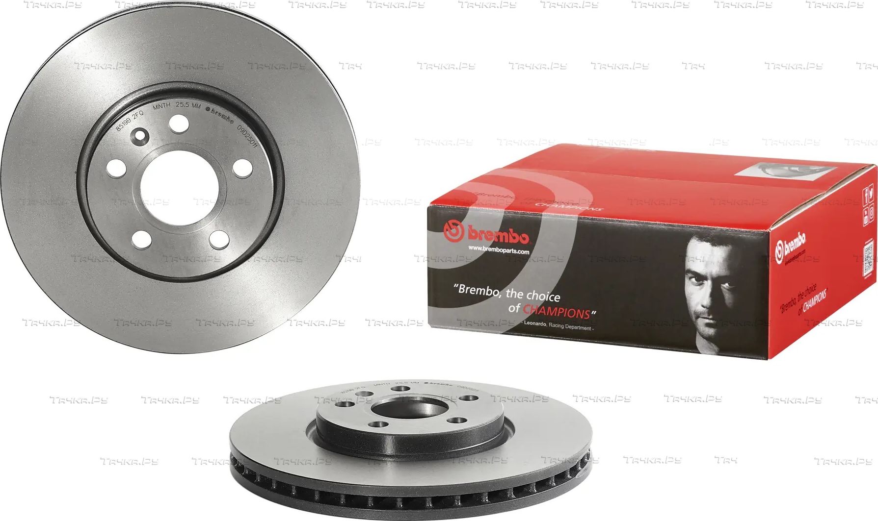 Тормозной диск Brembo PRIME LINE - UV Coated передний для Volvo V60 II 2018-2026. Артикул 09.D250.11