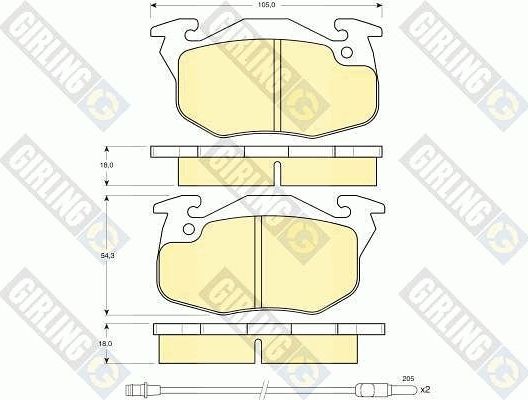 Тормозные колодки Girling. Артикул 6103273