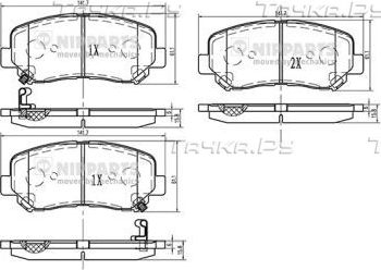 Тормозные колодки Nipparts передние для Mazda CX-5 I 2011-2017. Артикул N3603073