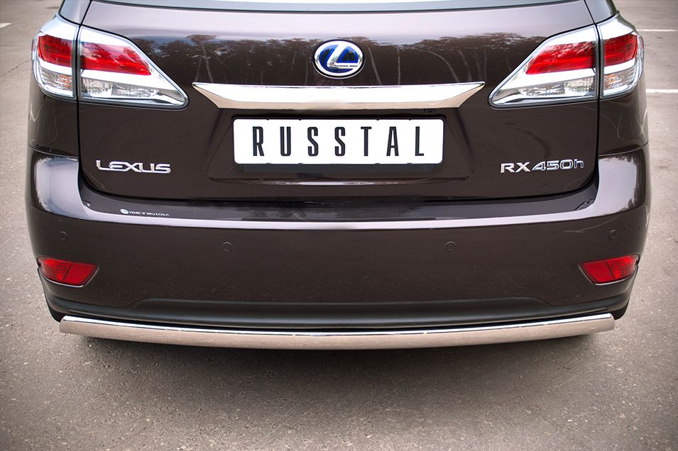Защита RusStal заднего бампера d75x42 овал для Lexus RX 270/350/450h 2012-2026. Артикул LRXZ-000413