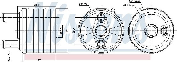 Радиатор масляный (маслоохладитель) для АКПП Nissens (алюминий). Артикул 91267