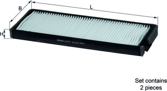 Салонный фильтр Mahle. Артикул LA 377/S