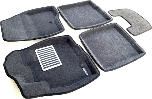 Коврики текстильные Euromat 3D Lux для салона Ford Explorer V рестайлинг 2015-2026 СЕРЫЕ. Артикул EM3D-002217G