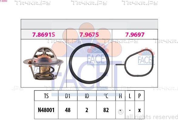Термостат Facet Made in Italy - OE Equivalent для Ford Fiesta IV 1995-2002. Артикул 7.8692