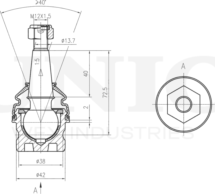 Опора шаровая (Unio). Артикул SSP-20122