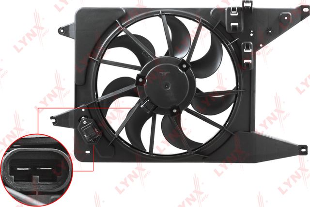 Вентилятор радиатора двигателя LYNXauto для Renault Logan I 2004-2015. Артикул RF-1167