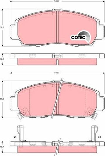 Тормозные колодки TRW COTEC. Артикул GDB3240