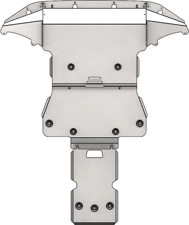 Защита алюминиевая АВС-Дизайн для картера и КПП Genesis GV80 Бензин 2020-2026. Артикул 10.26ABC