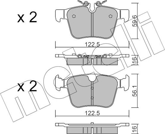 Тормозные колодки Metelli. Артикул 22-1122-0
