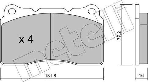 Тормозные колодки Metelli. Артикул 22-0288-1
